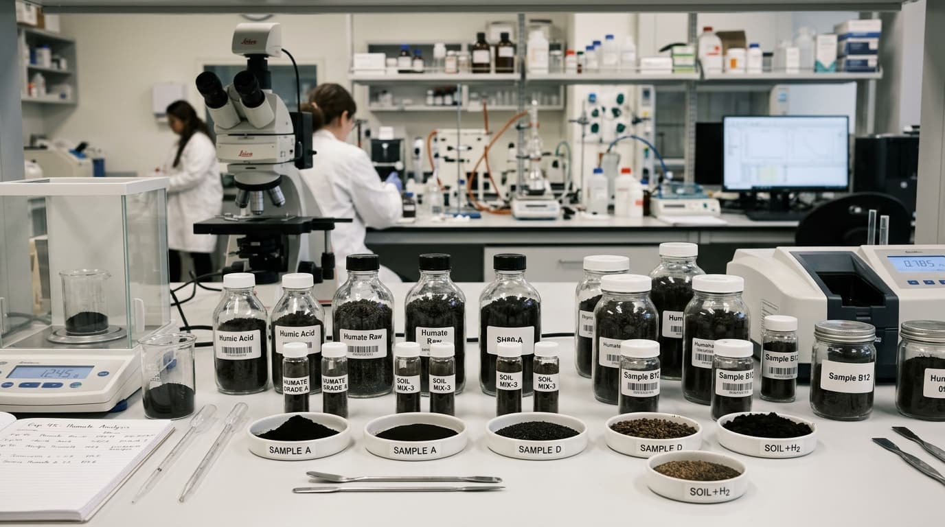 Laboratory analysis of humate samples